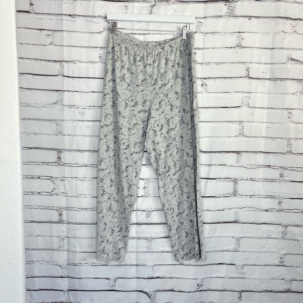 Charter Club Intimates Floral Pajama Pants Women’s L Gray Lightweight